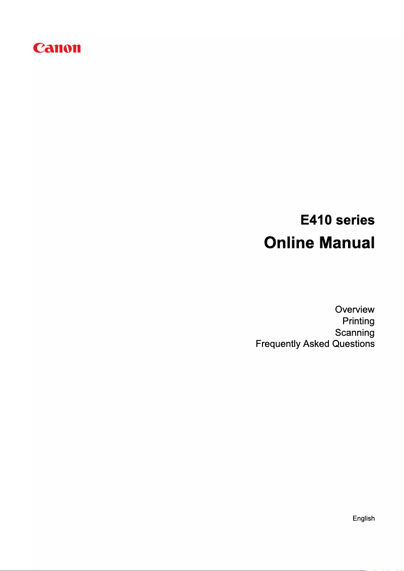 Page 1 de la notice Manuel utilisateur Canon Pixma E414