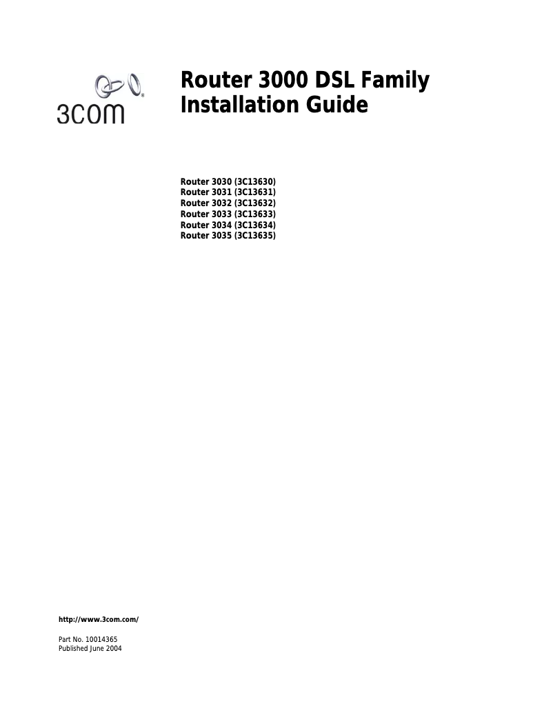 Image de la première page du manuel de l'appareil Router 3031