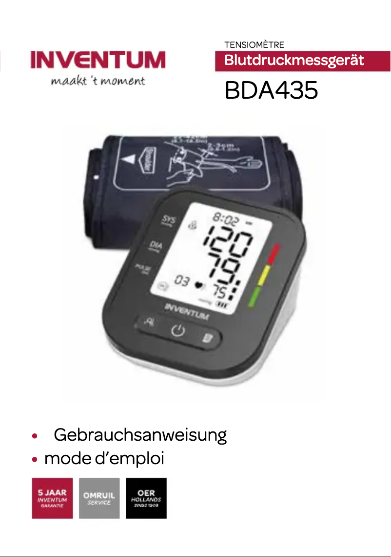 Page 1 de la notice Manuel utilisateur Inventum BDA435