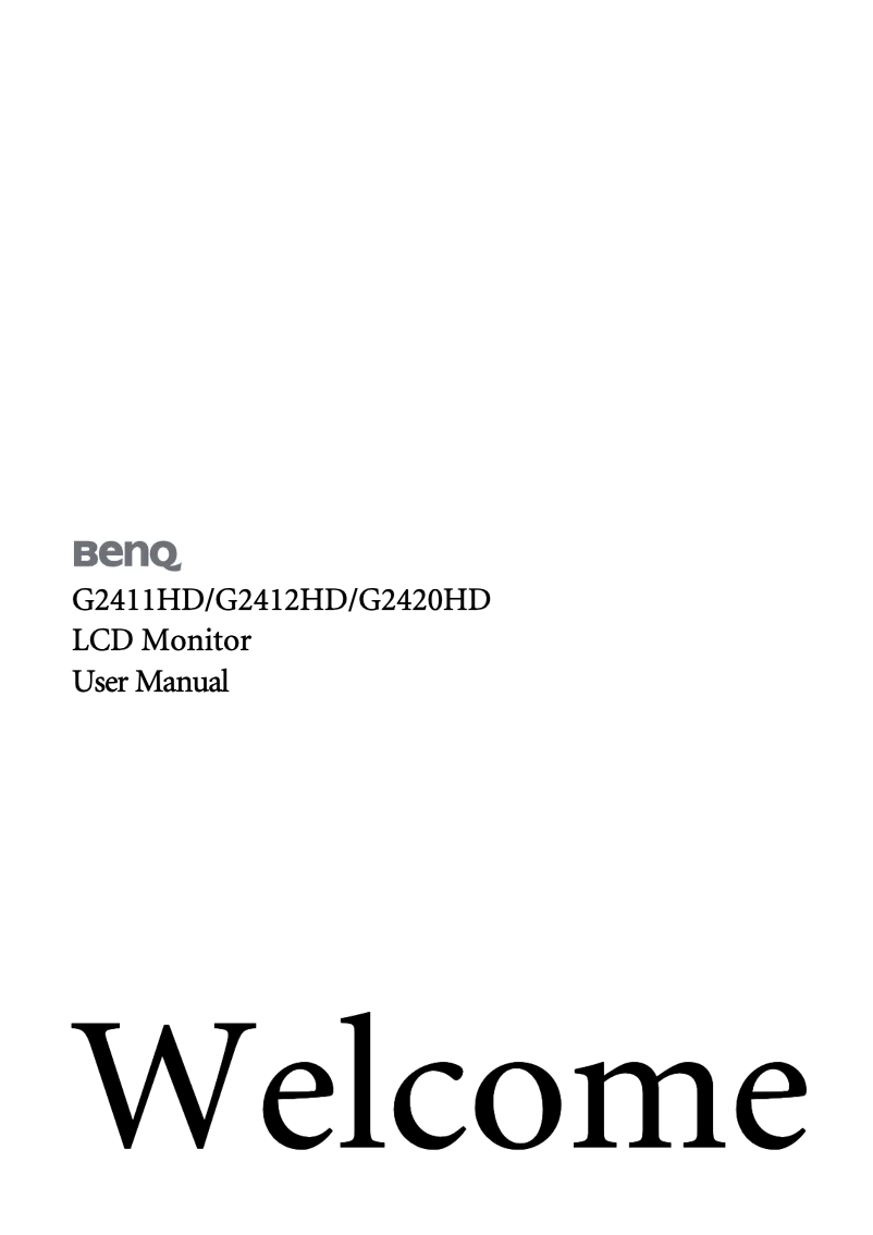 Page 1 de la notice Manuel utilisateur BenQ G2412HD