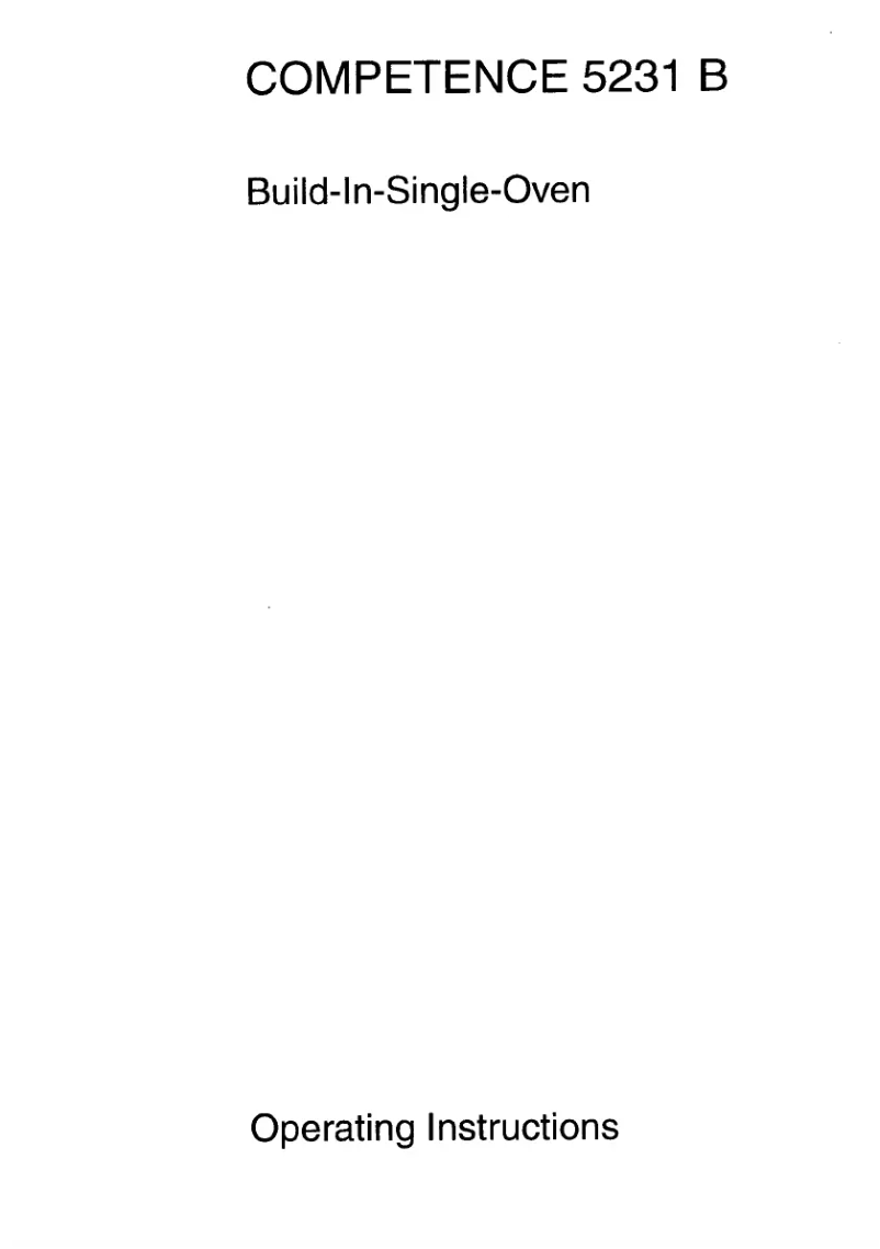 Page n°1 - Manuel utilisateur AEG Competence 5231 B ew