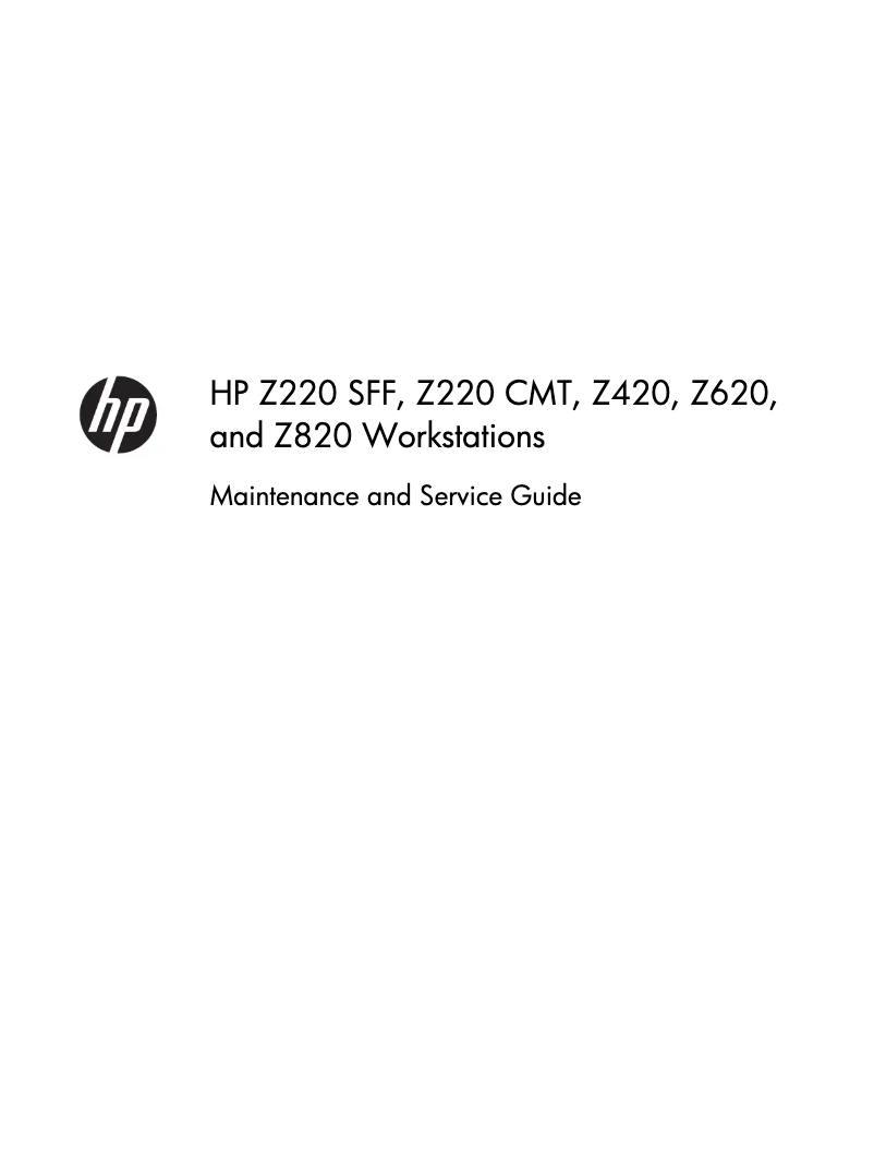 Imagen de la primera página del manual del dispositivo Z220 SFF