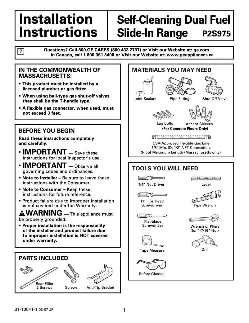 Image de la première page du manuel de l'appareil P2S975SEMSS