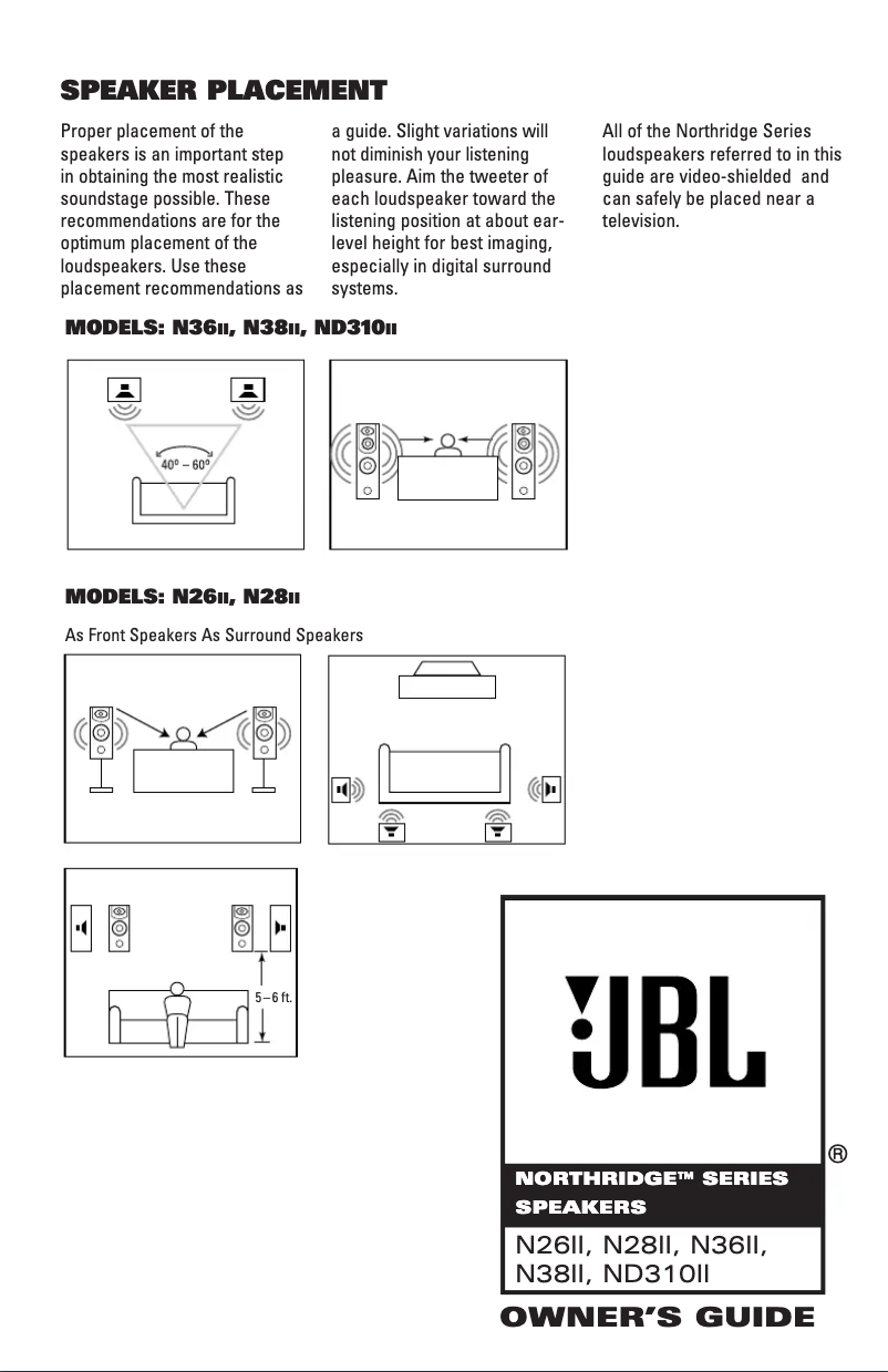 Page 1 de la notice Manuel utilisateur JBL Northridge N28II