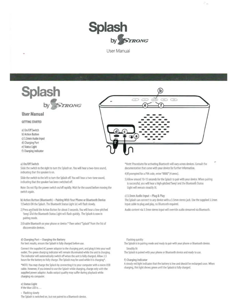 Page n°1 - Manuel utilisateur Strong Splash