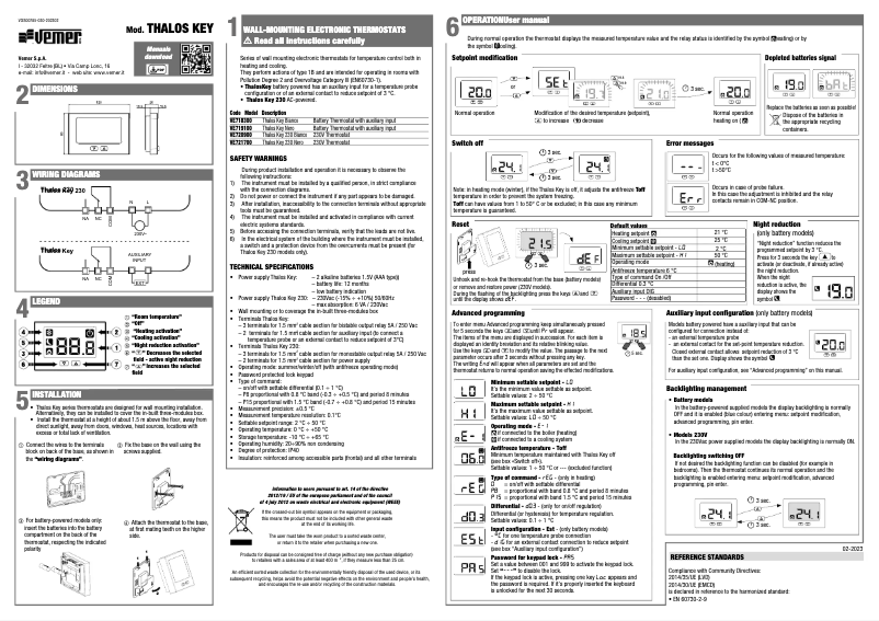 Page n°1 - Manuel utilisateur Vemer Thalos Key