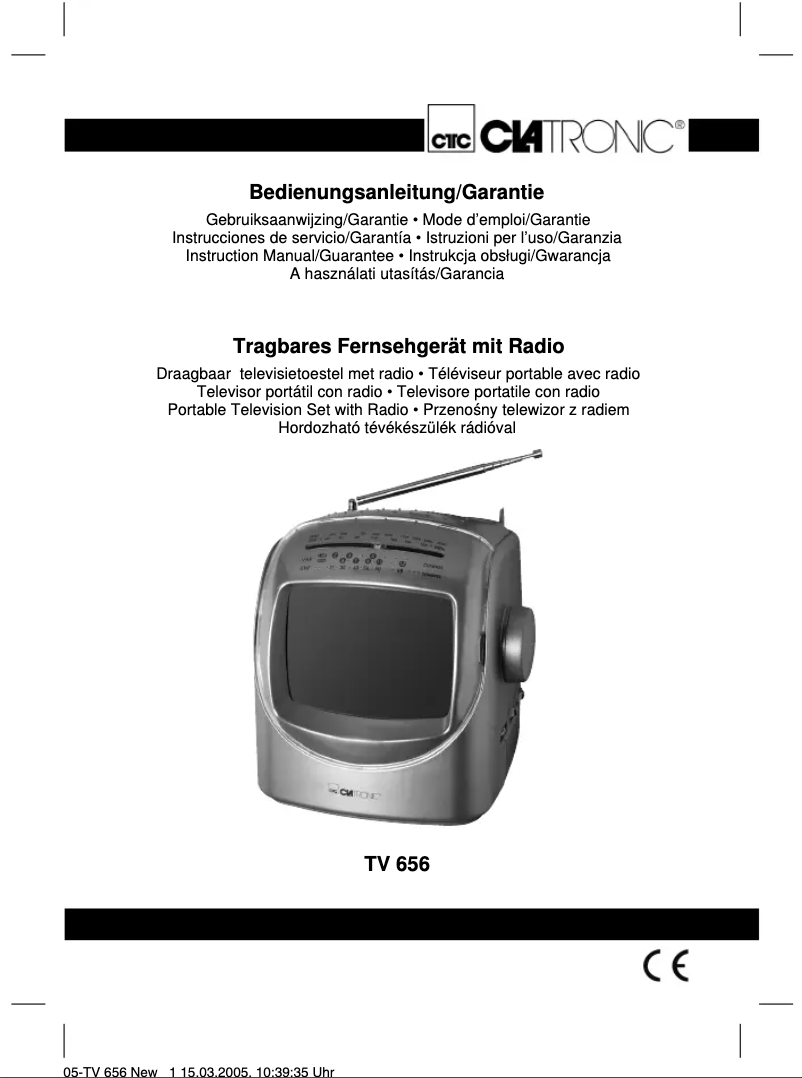 Página 1 del manual Manual de usuario Clatronic TV 656