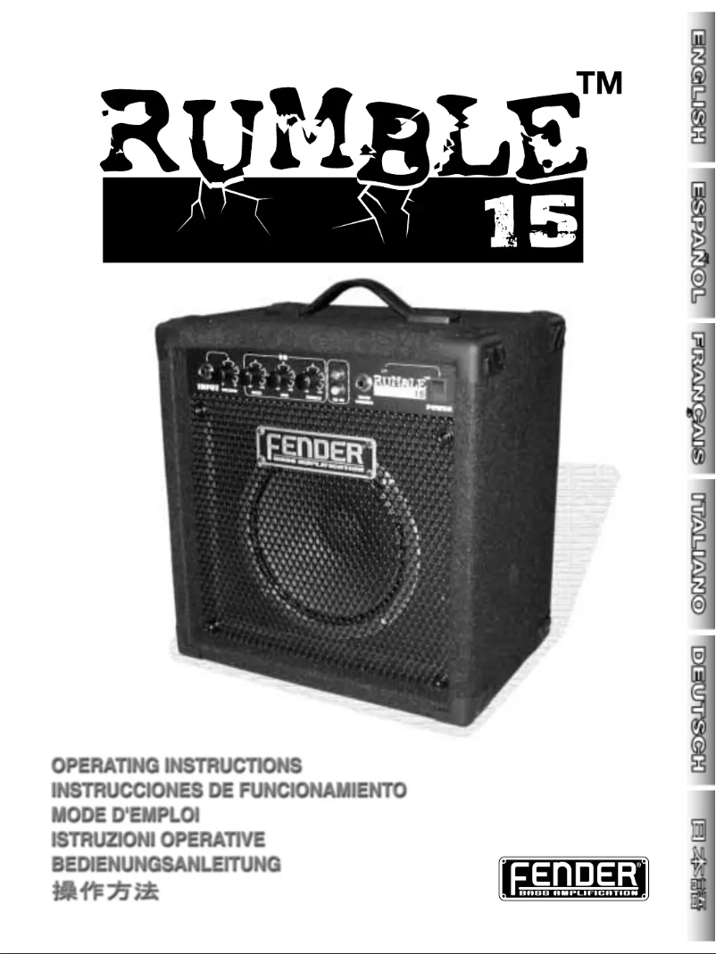 Page n°1 - Manuel utilisateur Fender Rumble 15