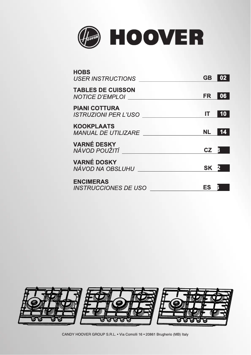 Page 1 de la notice Mode d'emploi Hoover HHG75WC5X