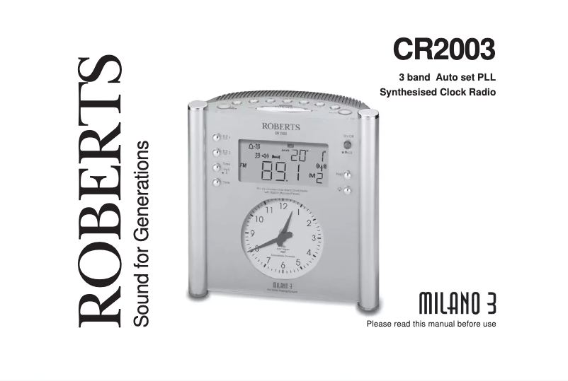 Page n°1 - Manuel utilisateur Roberts CR2003