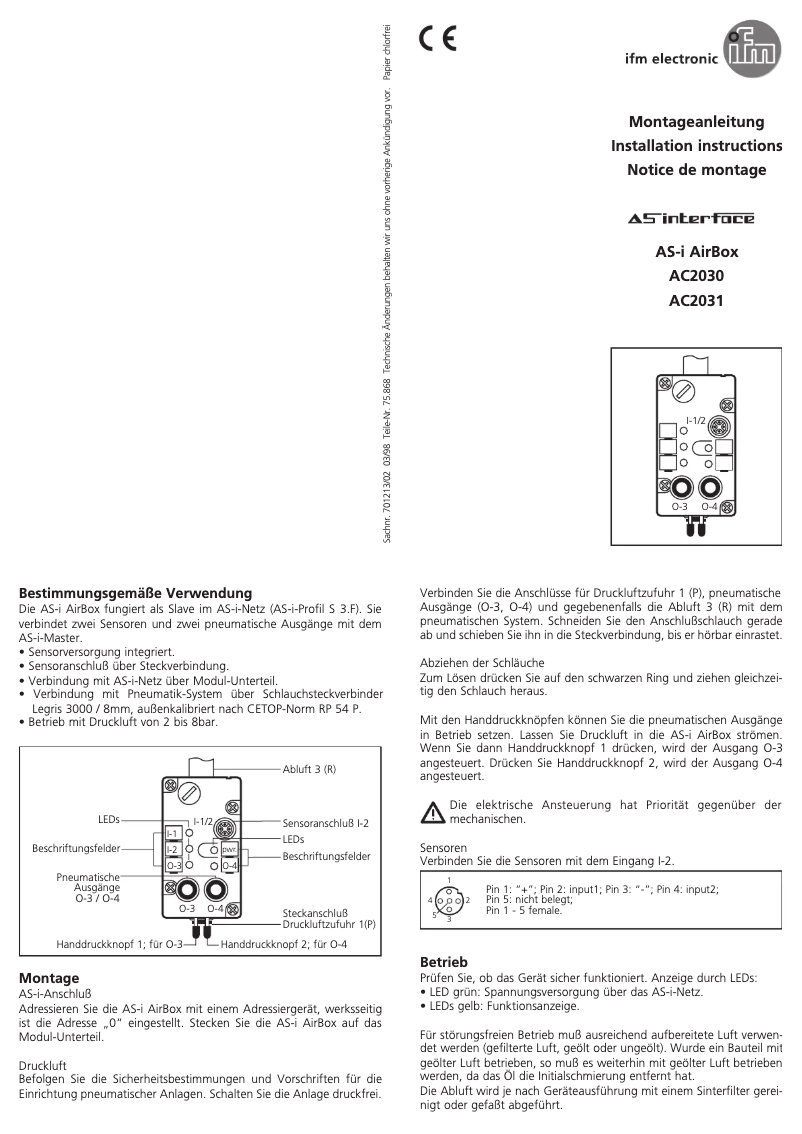 Image de la première page du manuel de l'appareil AC2031