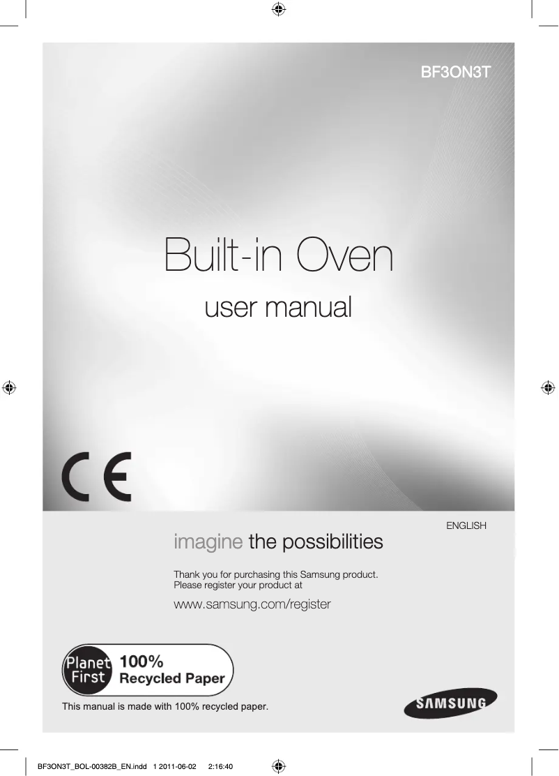 Page 1 de la notice Manuel utilisateur Samsung BF3ON3T011