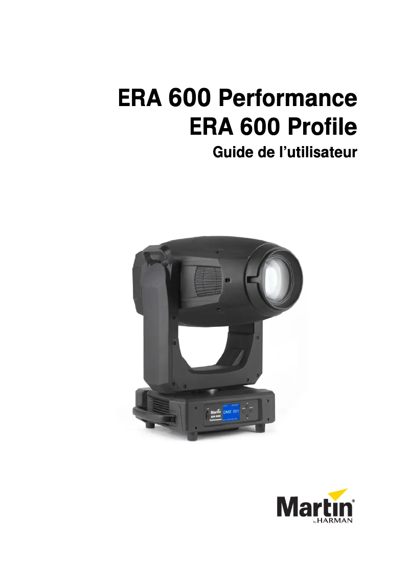 Image de la première page du manuel de l'appareil ERA 600 Performance