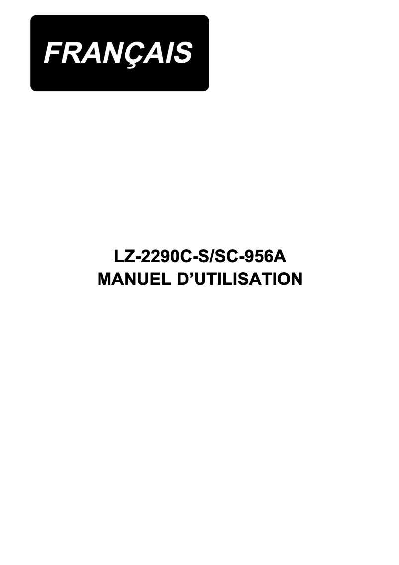 Page 1 de la notice Manuel utilisateur Juki LZ-2290C-S