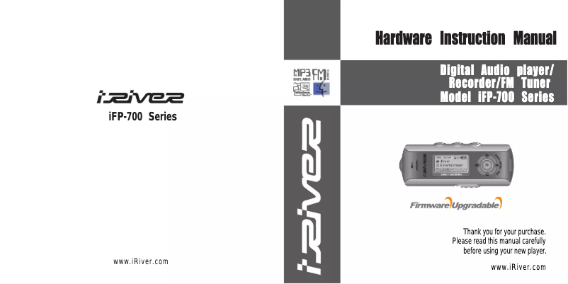 Page n°1 - Manuel utilisateur iRiver IFP-700 Series
