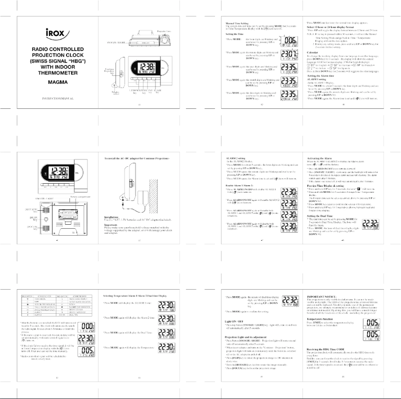 Image de la première page du manuel de l'appareil MAGMA