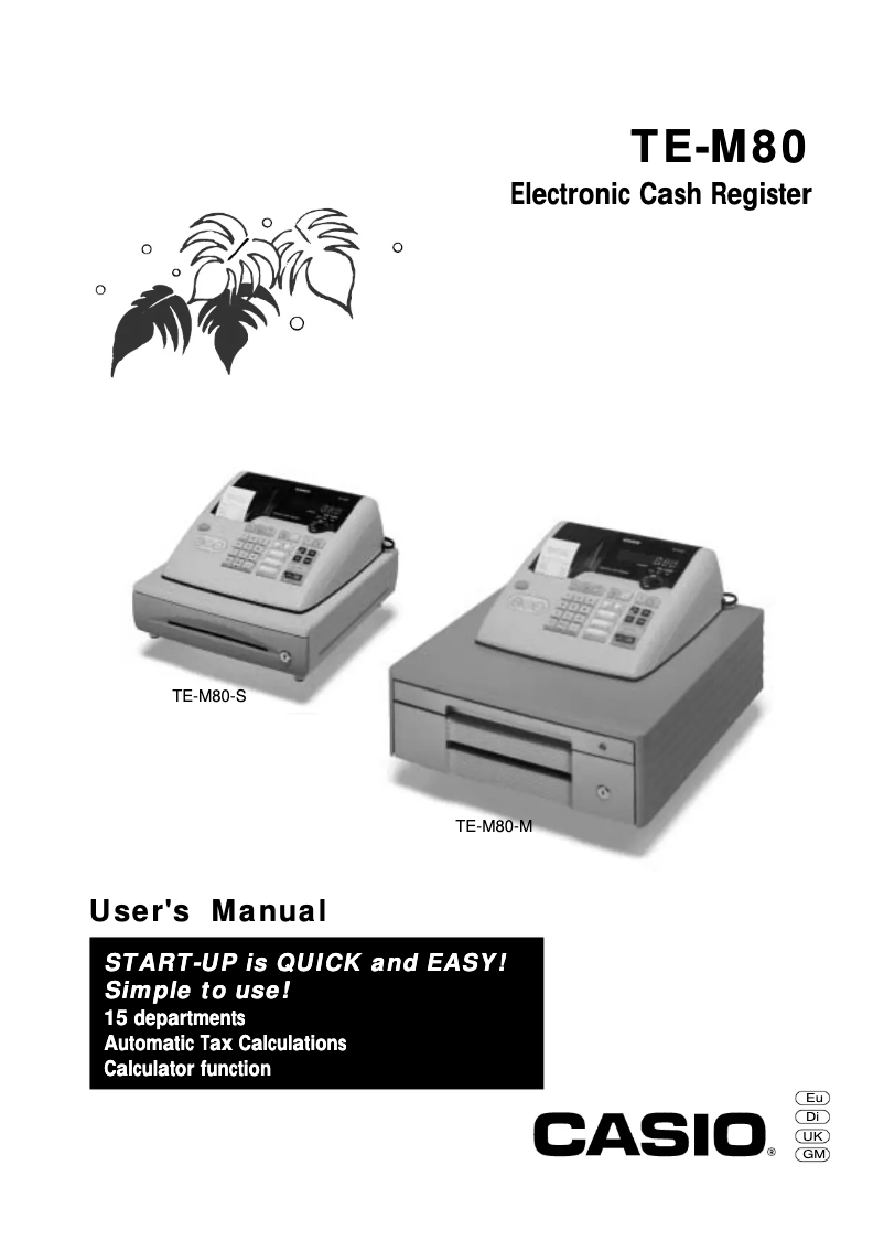Página 1 del manual Manual de usuario Casio TE-M80-S