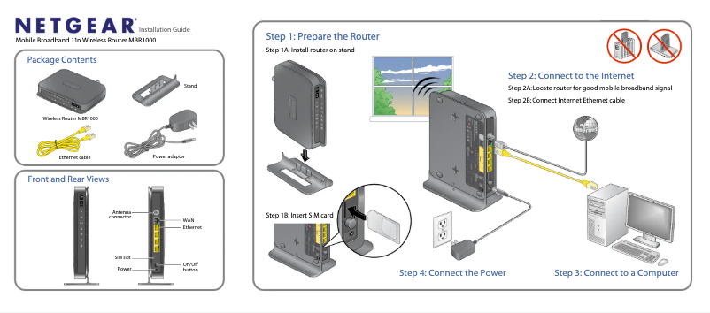 Page 1 de la notice Guide d'installation Netgear MBR1200