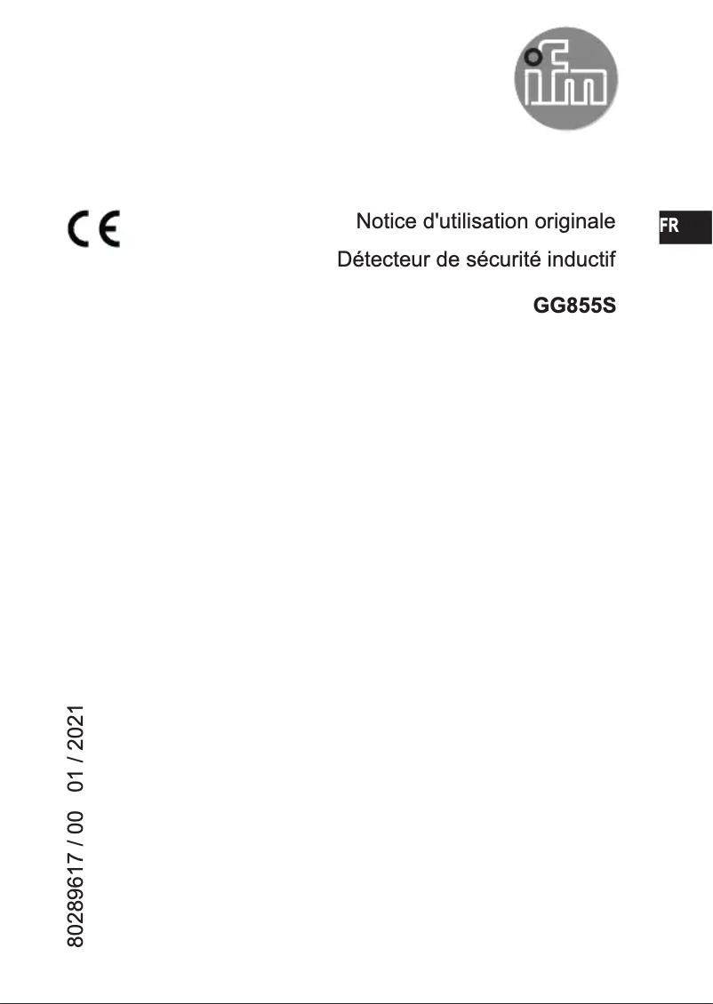 Page n°1 - Manuel utilisateur IFM GG855S