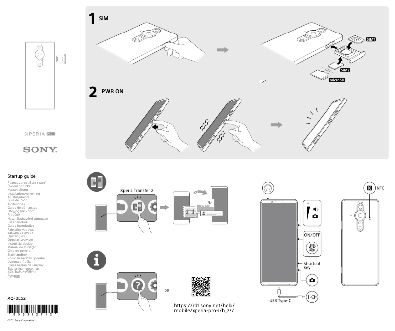 Imagen de la primera página del manual del dispositivo Xperia PRO-I