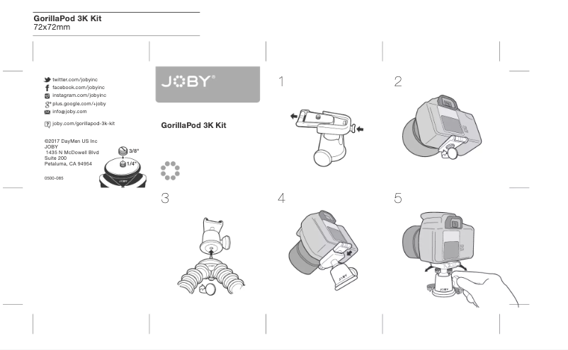 Page n°1 - Manuel utilisateur Joby GorillaPod 3K Stand