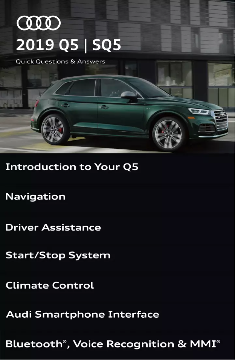 Image de la première page du manuel de l'appareil SQ5 (2019)