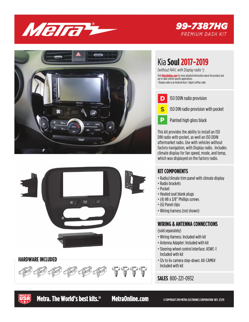 Page 1 de la notice Fiche technique AXESS 99-7387HG