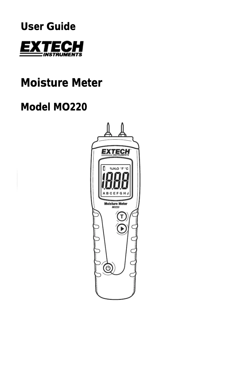 Page 1 de la notice Manuel utilisateur Extech MO220