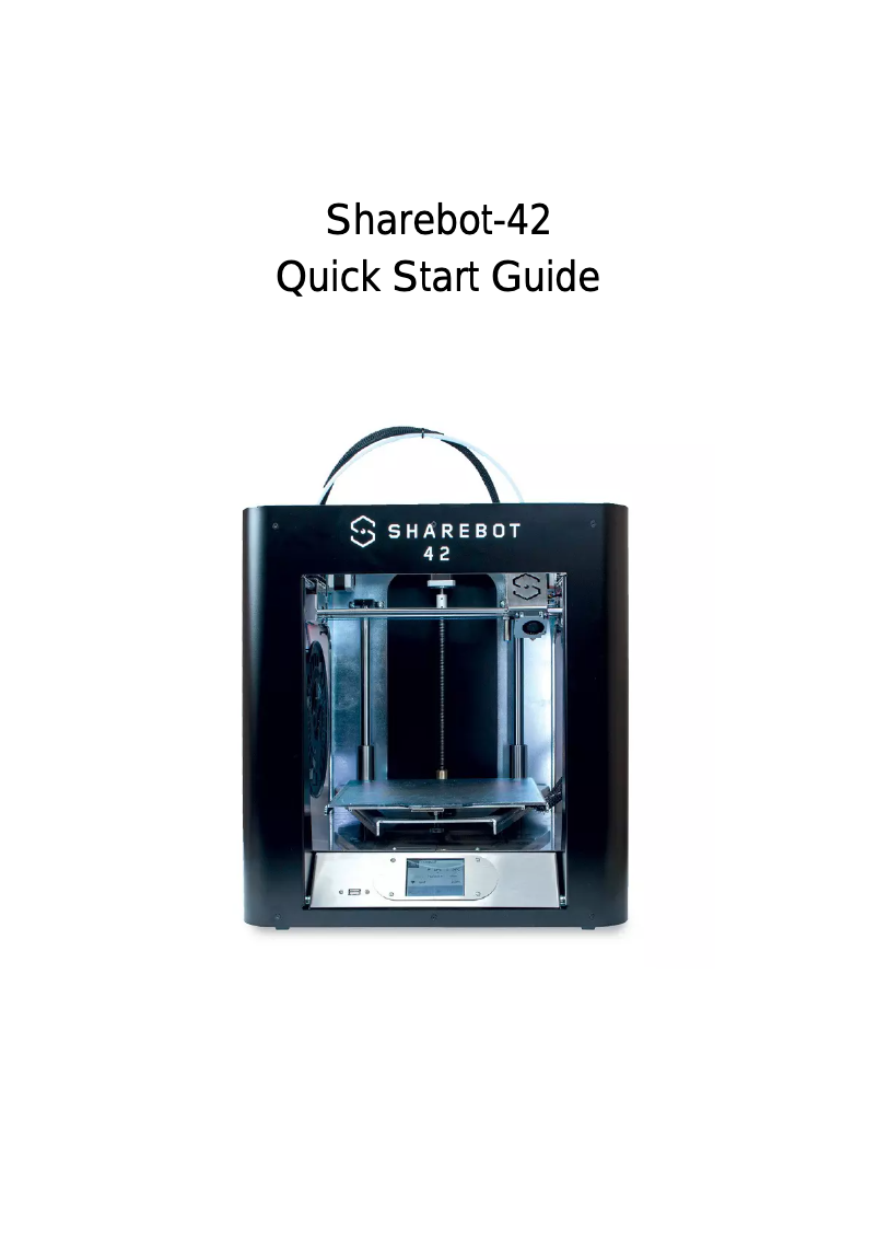 Page 1 de la notice Manuel utilisateur Sharebot 42