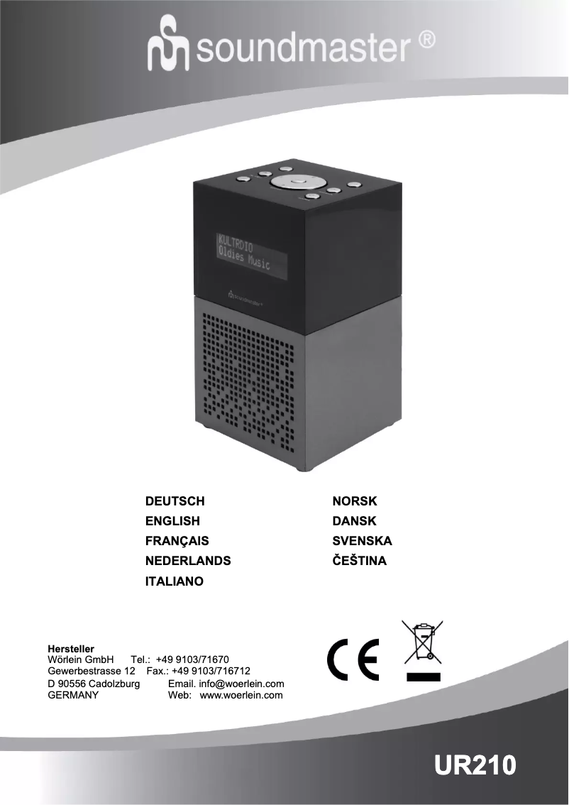 Page n°1 - Manuel utilisateur Soundmaster UR210AN