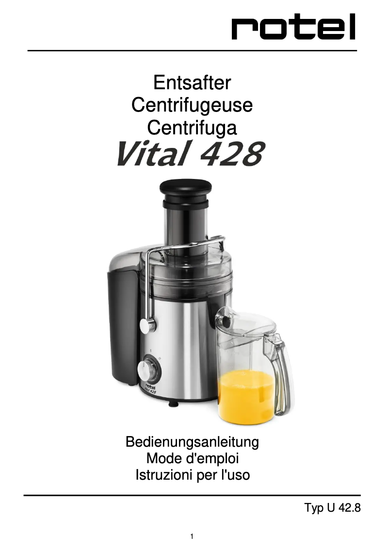 Image de la première page du manuel de l'appareil Vital 428