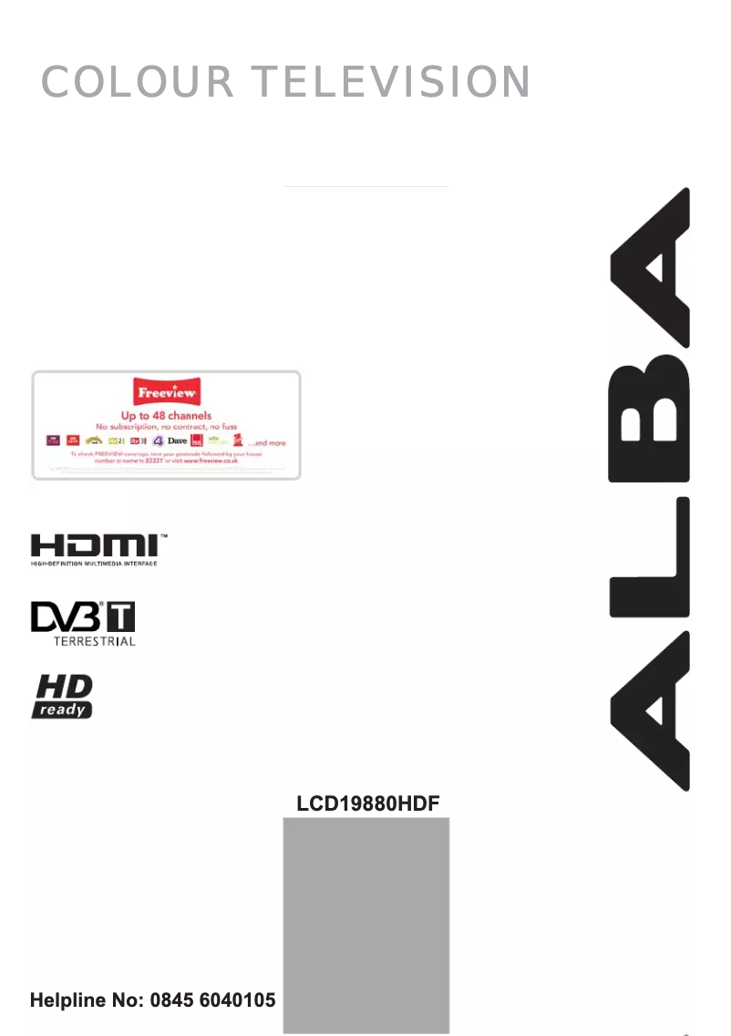 Page n°1 - Manuel utilisateur Alba LCD19880HDF
