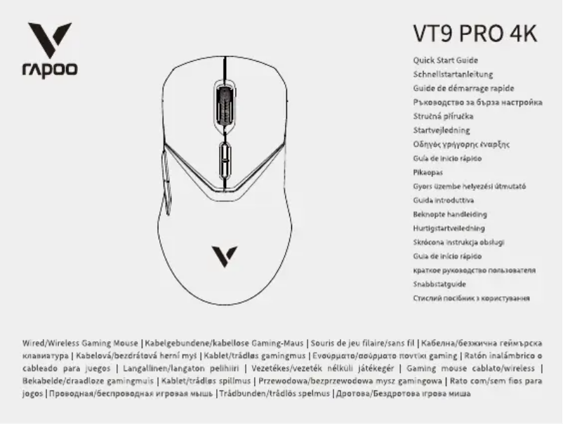 Page 1 de la notice Manuel utilisateur Rapoo VT9 PRO 4K