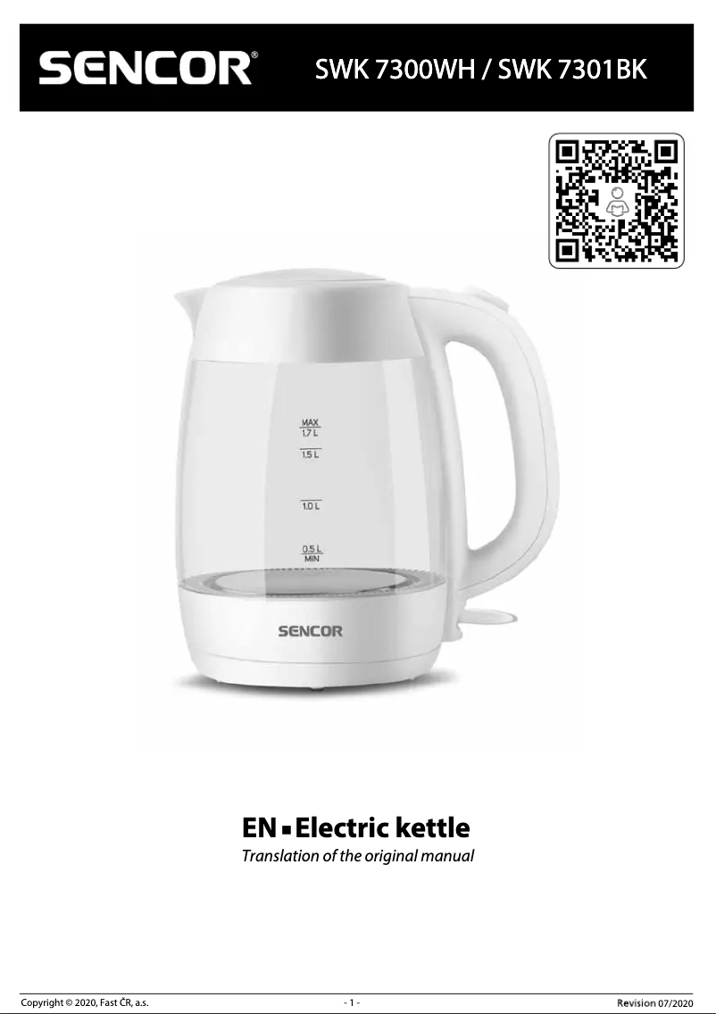 Page n°1 - Manuel utilisateur Sencor SWK 7301BK