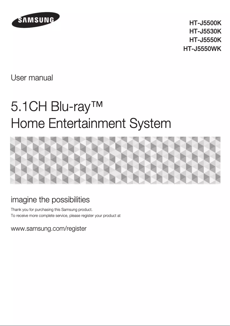 Image de la première page du manuel de l'appareil HT-J5550K