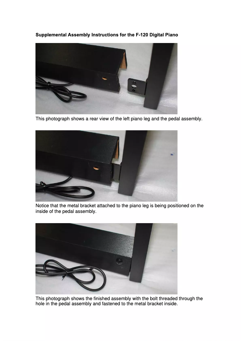 Page 1 de la notice Instructions / montage Roland F-120