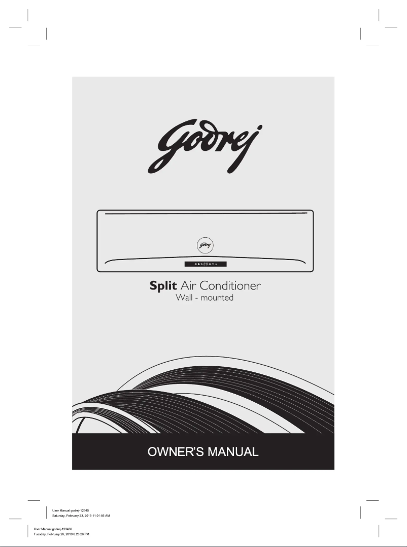 Page 1 de la notice Manuel utilisateur Godrej GIC 18NTC5 -WUA