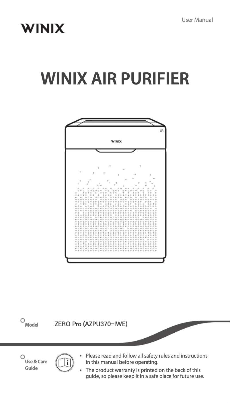 Página 1 del manual Manual de usuario Winix Zero