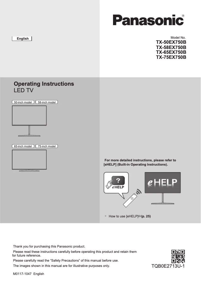 Página 1 del manual Manual de instrucciones Panasonic TX-65EX750B