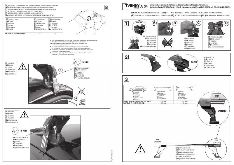 Page 1 de la notice Manuel utilisateur Twinny Load A 34