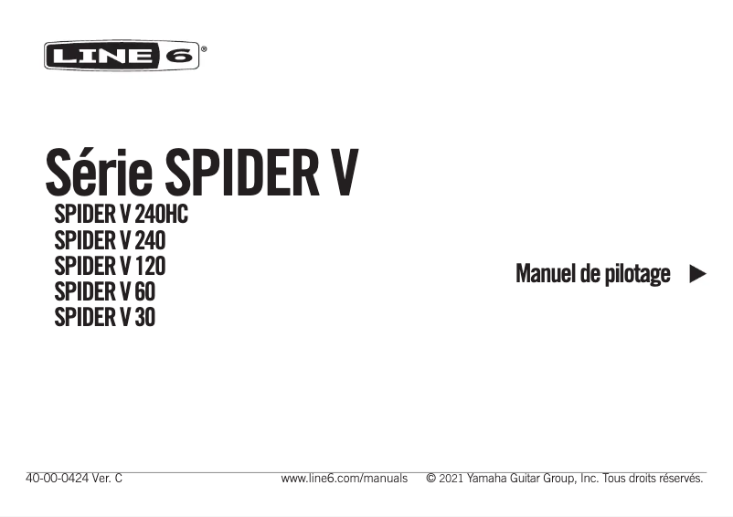 Page n°1 - Manuel utilisateur Line 6 Spider V 240 MkII