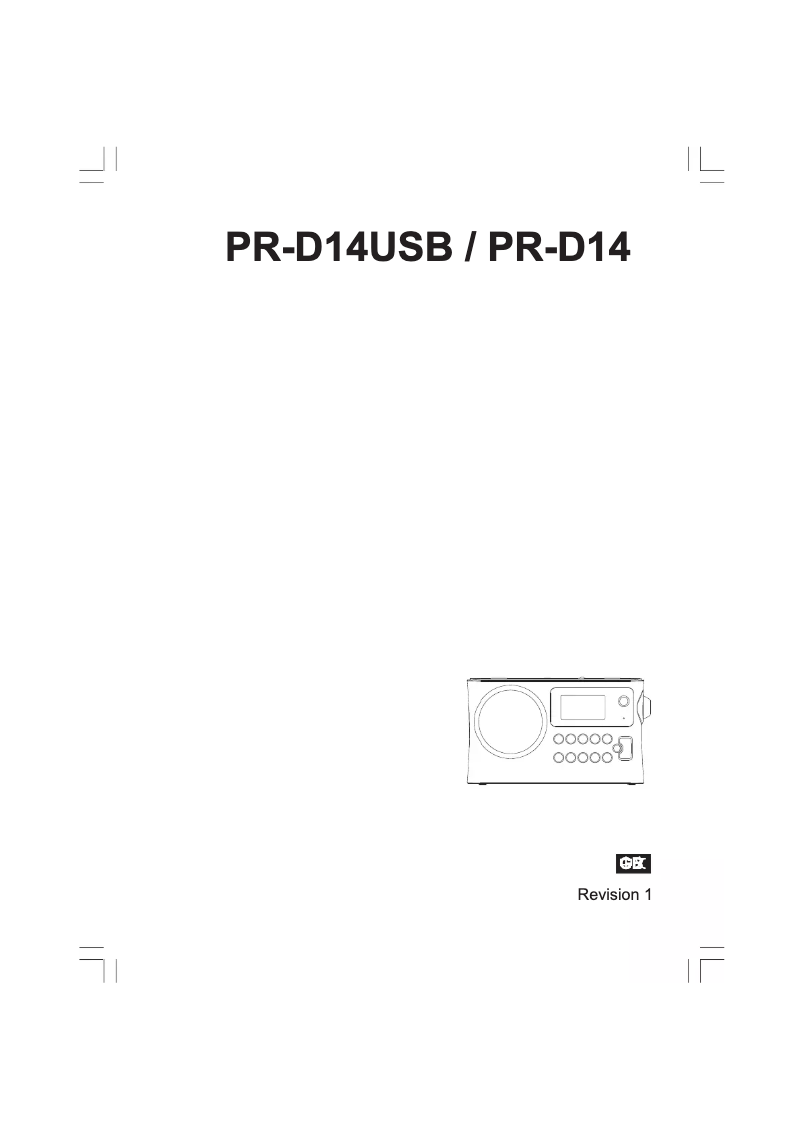 Image de la première page du manuel de l'appareil PR-D14