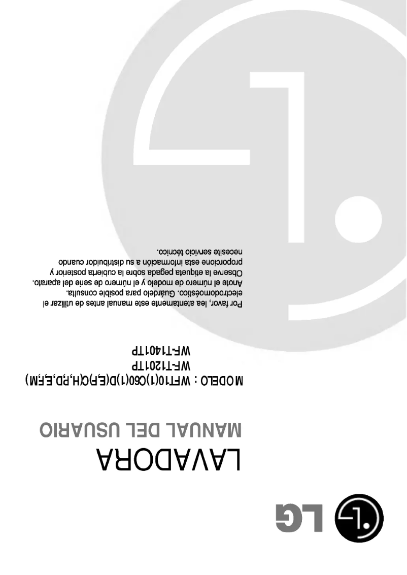 Page n°1 - Manuel utilisateur LG WF-T1492TP