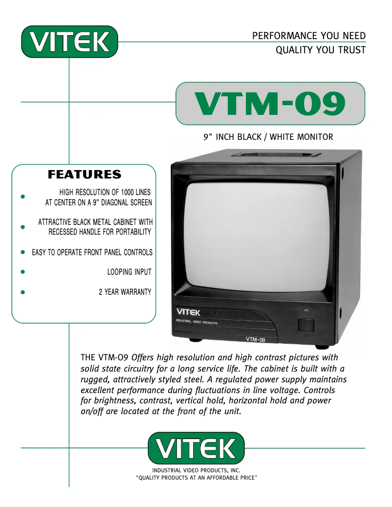 Image de la première page du manuel de l'appareil VTM-09