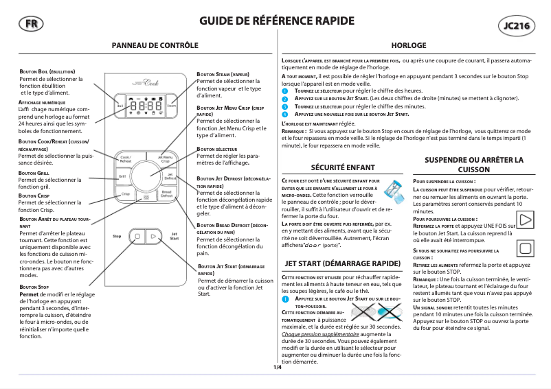Image de la première page du manuel de l'appareil JC 216 SL