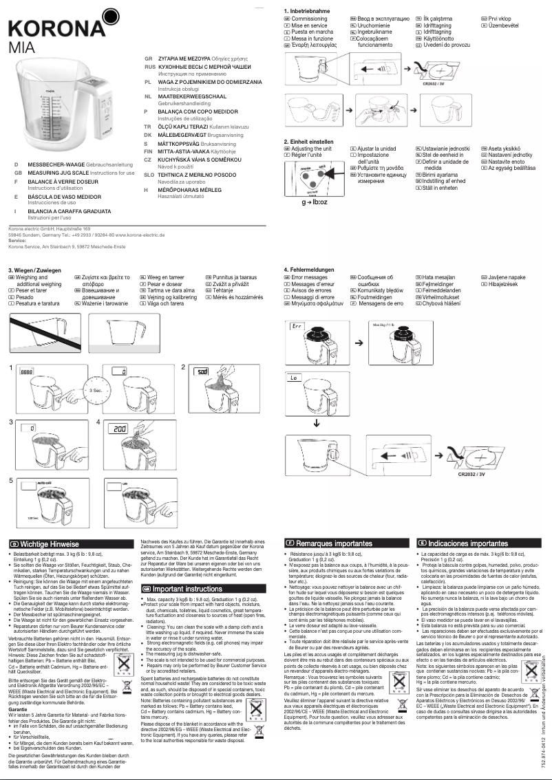 Página 1 del manual Manual de instrucciones Korona Mia 75877