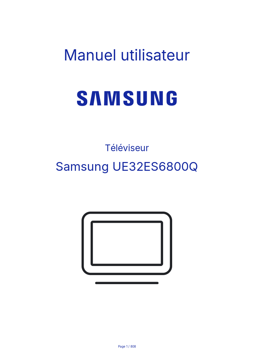 Page n°1 - Manuel utilisateur Samsung UE32ES6800Q
