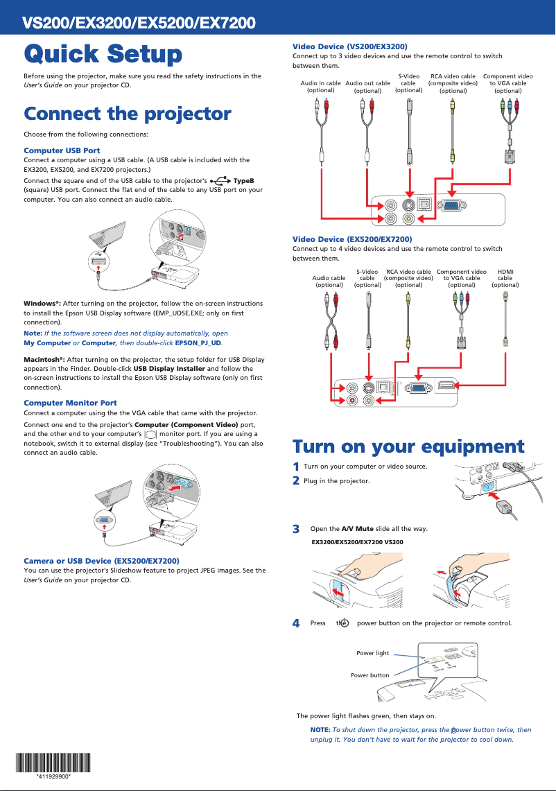 Página 1 del manual Manual de usuario Epson EX7200