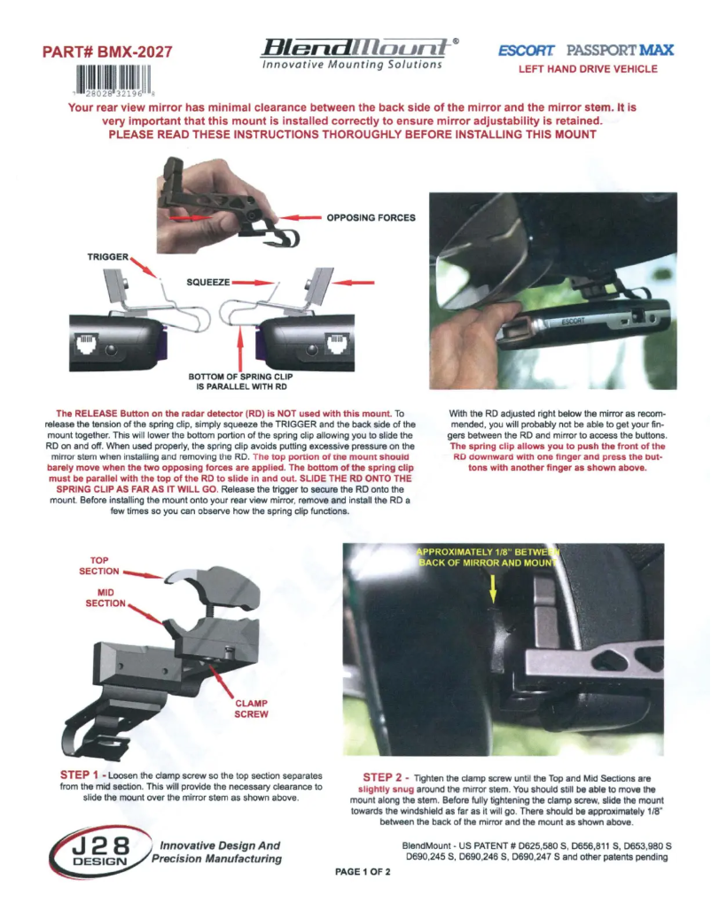 Página 1 del manual Manual de usuario BlendMount BMX-2027