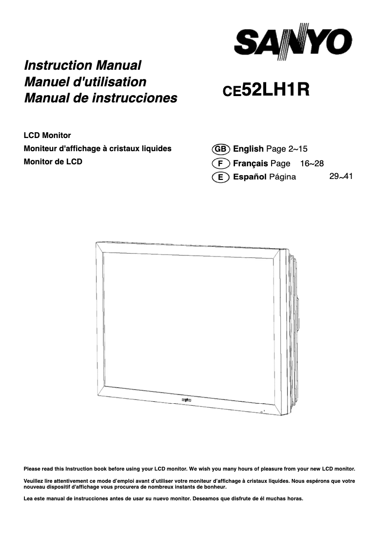 Image de la première page du manuel de l'appareil 52LH1R